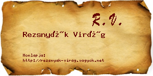 Rezsnyák Virág névjegykártya